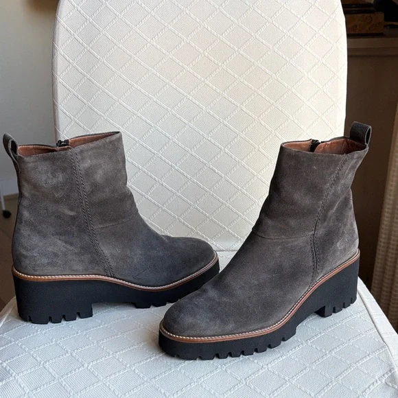 Paul Green Gray Suede Ankle Boots size 8 - Picture 7 of 7